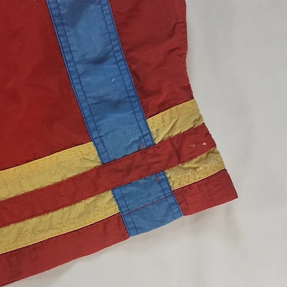 Pace Vintage Red Yellow Blue Swim Shorts with Drawstring - Picture 4 of 12